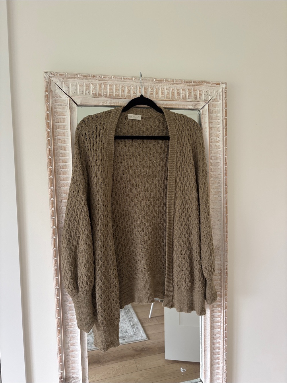 Rylee + Cru Open-Front Chunky Knit Cardigan - Taupe